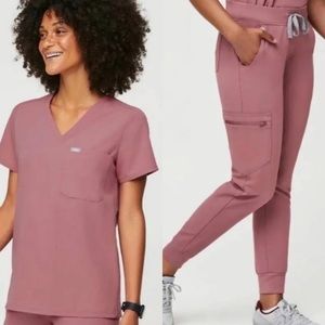 Figs Mauve scrub set medium